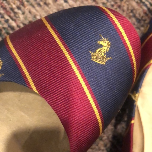 POLO RALPH LAUREN RUGBY, silk rep tie covered flats HTF SIZE 36, good condition - Picture 3 of 8